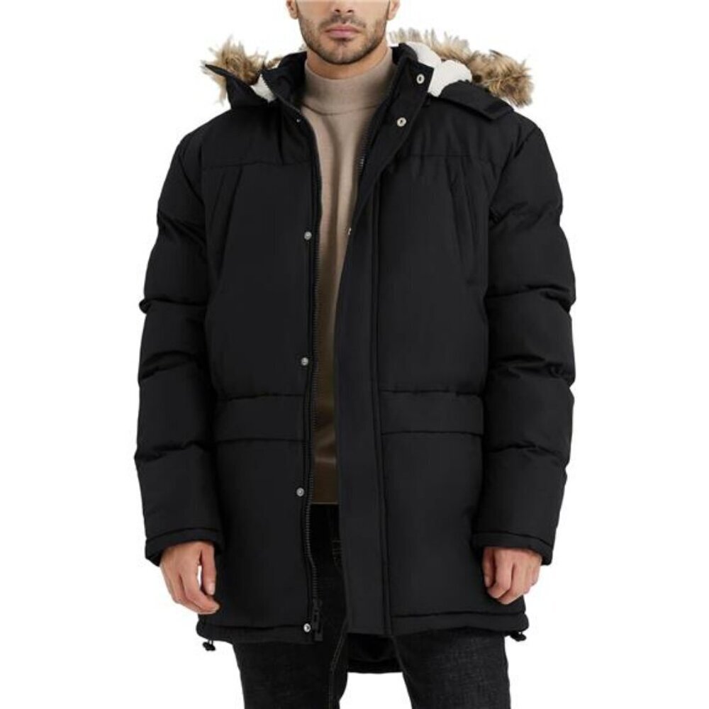 Warm Puffy Winter Jacket Men Windproof Hooded Parka